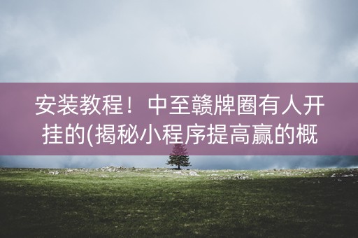 安装教程！中至赣牌圈有人开挂的(揭秘小程序提高赢的概率)