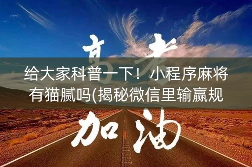 给大家科普一下！小程序麻将有猫腻吗(揭秘微信里输赢规律)
