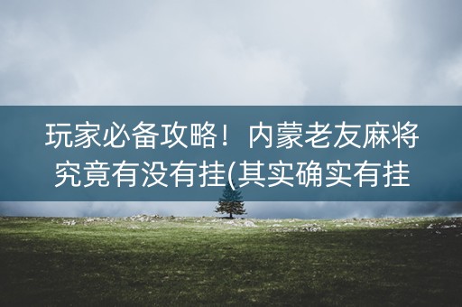 玩家必备攻略！内蒙老友麻将究竟有没有挂(其实确实有挂)