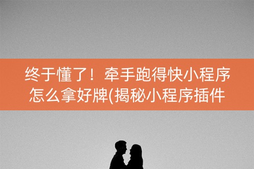 终于懂了！牵手跑得快小程序怎么拿好牌(揭秘小程序插件下载)