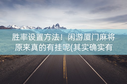 胜率设置方法！闲游厦门麻将原来真的有挂呢(其实确实有挂)
