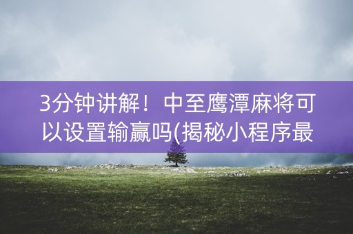 3分钟讲解！中至鹰潭麻将可以设置输赢吗(揭秘小程序最新神器下载)