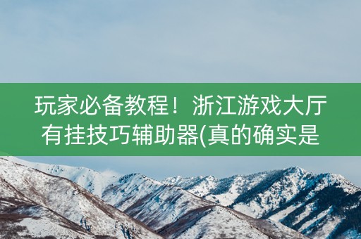 玩家必备教程！浙江游戏大厅有挂技巧辅助器(真的确实是有挂)