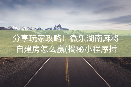 分享玩家攻略！微乐湖南麻将自建房怎么赢(揭秘小程序插件下载)