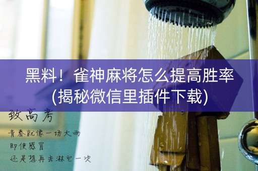 黑料！雀神麻将怎么提高胜率(揭秘微信里插件下载)