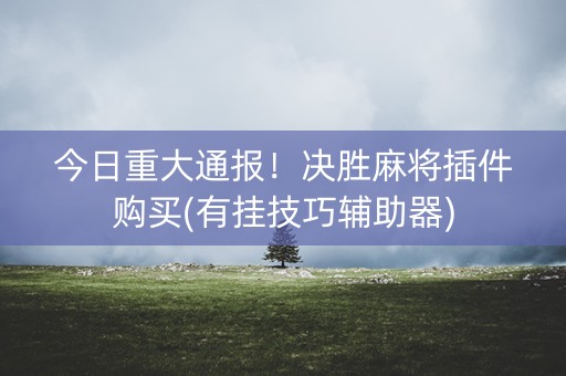 今日重大通报！决胜麻将插件购买(有挂技巧辅助器)