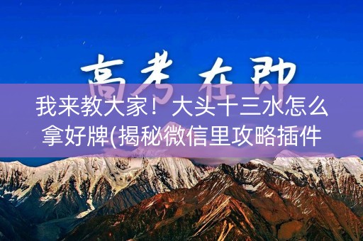 我来教大家！大头十三水怎么拿好牌(揭秘微信里攻略插件)