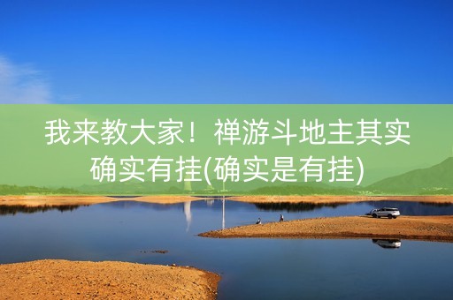 我来教大家！禅游斗地主其实确实有挂(确实是有挂)