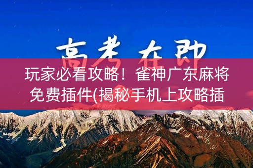 玩家必看攻略！雀神广东麻将免费插件(揭秘手机上攻略插件)