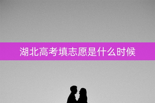 湖北高考填志愿是什么时候