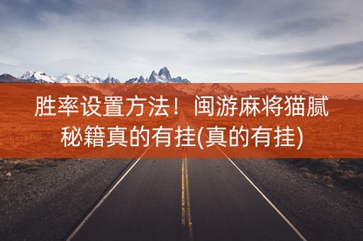 胜率设置方法！闽游麻将猫腻秘籍真的有挂(真的有挂)