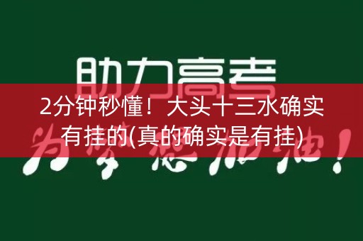 2分钟秒懂！大头十三水确实有挂的(真的确实是有挂)