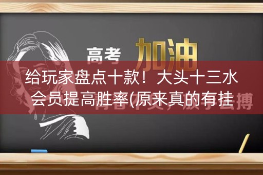 给玩家盘点十款！大头十三水会员提高胜率(原来真的有挂)