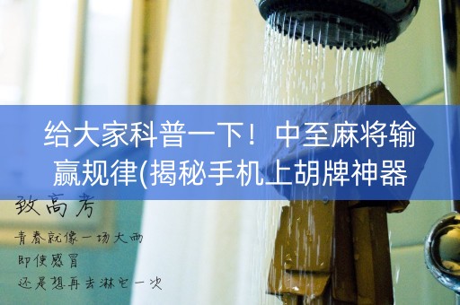给大家科普一下！中至麻将输赢规律(揭秘手机上胡牌神器)