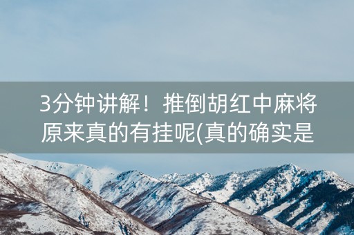 3分钟讲解！推倒胡红中麻将原来真的有挂呢(真的确实是有挂)