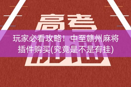 玩家必看攻略！中至赣州麻将插件购买(究竟是不是有挂)