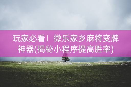 玩家必看！微乐家乡麻将变牌神器(揭秘小程序提高胜率)