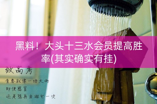 黑料！大头十三水会员提高胜率(其实确实有挂)