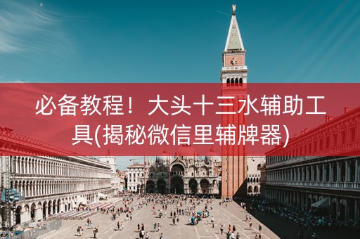 必备教程！大头十三水辅助工具(揭秘微信里辅牌器)