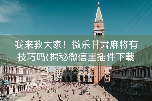 我来教大家！微乐甘肃麻将有技巧吗(揭秘微信里插件下载)