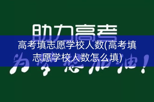 高考填志愿学校人数(高考填志愿学校人数怎么填)