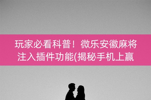 玩家必看科普！微乐安徽麻将注入插件功能(揭秘手机上赢的诀窍)
