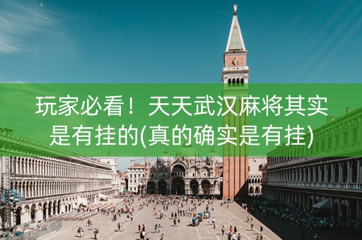 玩家必看！天天武汉麻将其实是有挂的(真的确实是有挂)