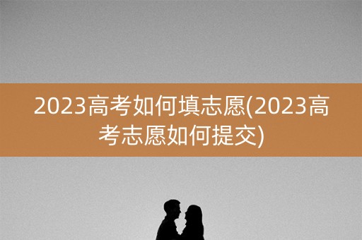 2023高考如何填志愿(2023高考志愿如何提交)
