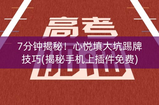 7分钟揭秘！心悦填大坑踢牌技巧(揭秘手机上插件免费)