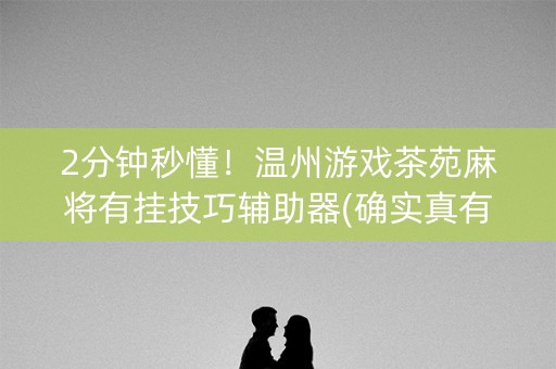 2分钟秒懂！温州游戏茶苑麻将有挂技巧辅助器(确实真有挂)