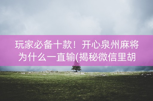 玩家必备十款！开心泉州麻将为什么一直输(揭秘微信里胡牌技巧)