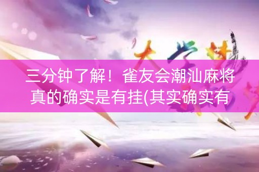 三分钟了解！雀友会潮汕麻将真的确实是有挂(其实确实有挂)