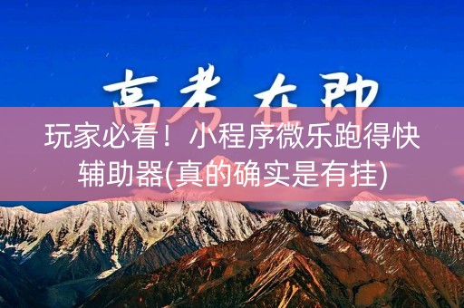 玩家必看！小程序微乐跑得快辅助器(真的确实是有挂)