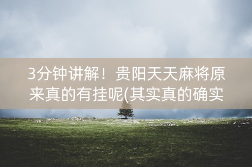 3分钟讲解！贵阳天天麻将原来真的有挂呢(其实真的确实有挂)
