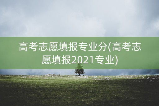 高考志愿填报专业分(高考志愿填报2021专业)