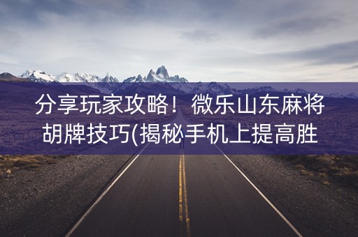 分享玩家攻略！微乐山东麻将胡牌技巧(揭秘手机上提高胜率)