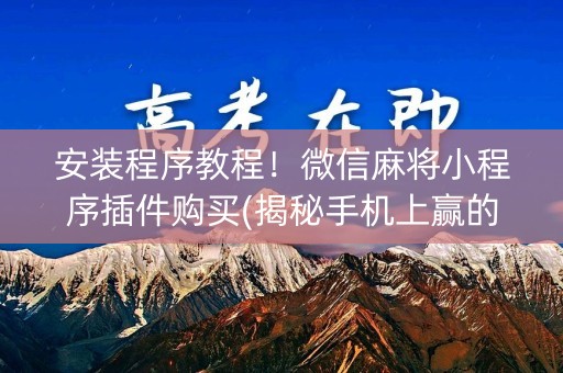 安装程序教程！微信麻将小程序插件购买(揭秘手机上赢的秘诀)