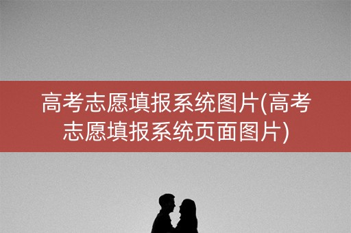 高考志愿填报系统图片(高考志愿填报系统页面图片)