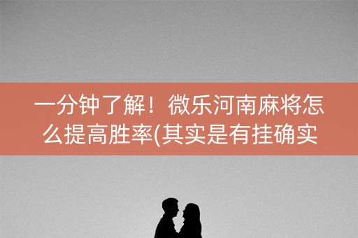 一分钟了解！微乐河南麻将怎么提高胜率(其实是有挂确实有挂)