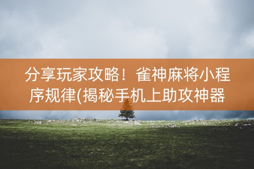 分享玩家攻略！雀神麻将小程序规律(揭秘手机上助攻神器)