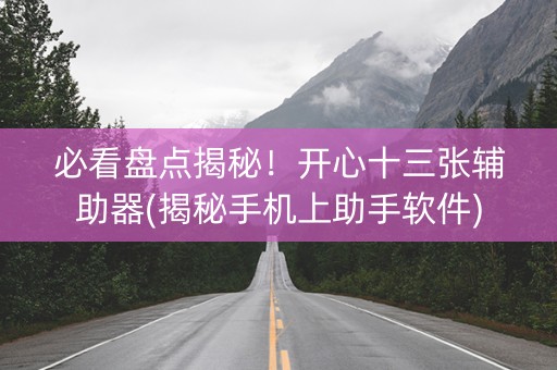 必看盘点揭秘！开心十三张辅助器(揭秘手机上助手软件)