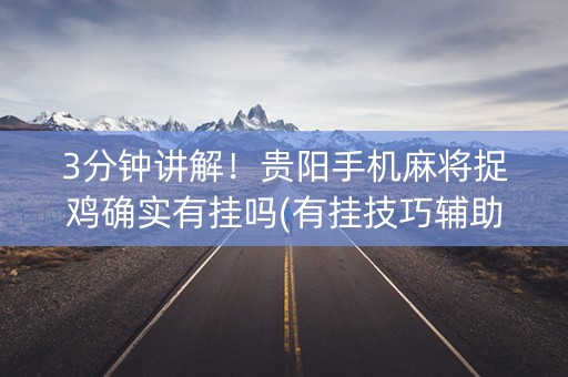 3分钟讲解！贵阳手机麻将捉鸡确实有挂吗(有挂技巧辅助器)