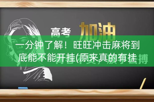 一分钟了解！旺旺冲击麻将到底能不能开挂(原来真的有挂)