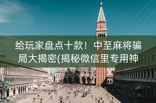 给玩家盘点十款！中至麻将骗局大揭密(揭秘微信里专用神器下载)