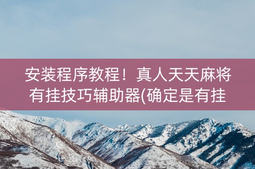 安装程序教程！真人天天麻将有挂技巧辅助器(确定是有挂)