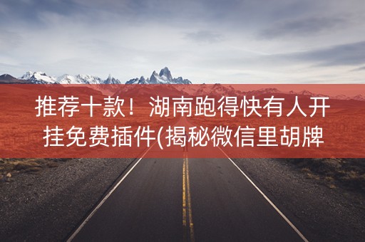 推荐十款！湖南跑得快有人开挂免费插件(揭秘微信里胡牌神器)