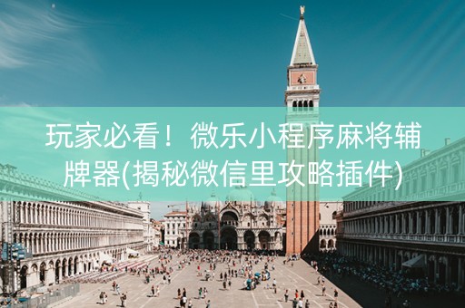 玩家必看！微乐小程序麻将辅牌器(揭秘微信里攻略插件)