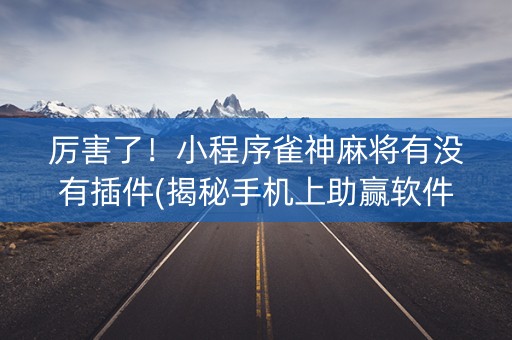 厉害了！小程序雀神麻将有没有插件(揭秘手机上助赢软件)