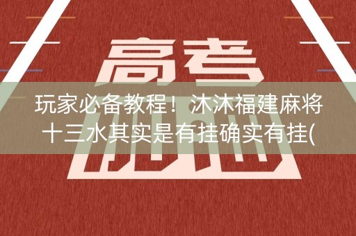 玩家必备教程！沐沐福建麻将十三水其实是有挂确实有挂(真的有挂确实有挂)