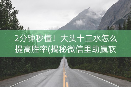 2分钟秒懂！大头十三水怎么提高胜率(揭秘微信里助赢软件)